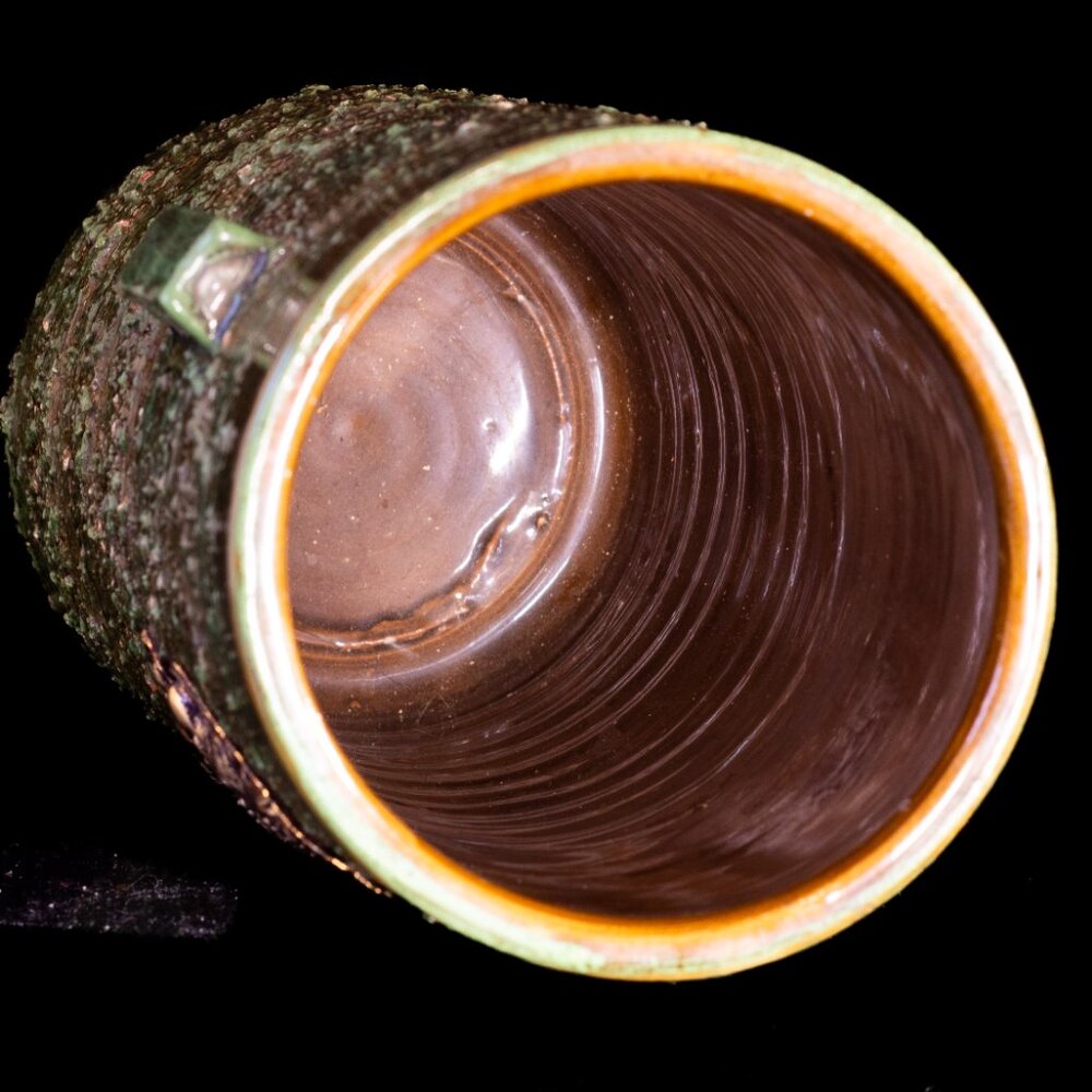 Vintage 1960’s MCM Bitossi Aldo Londi Rimini Green Pottery Vase # 001/35 - Picture 5 of 13